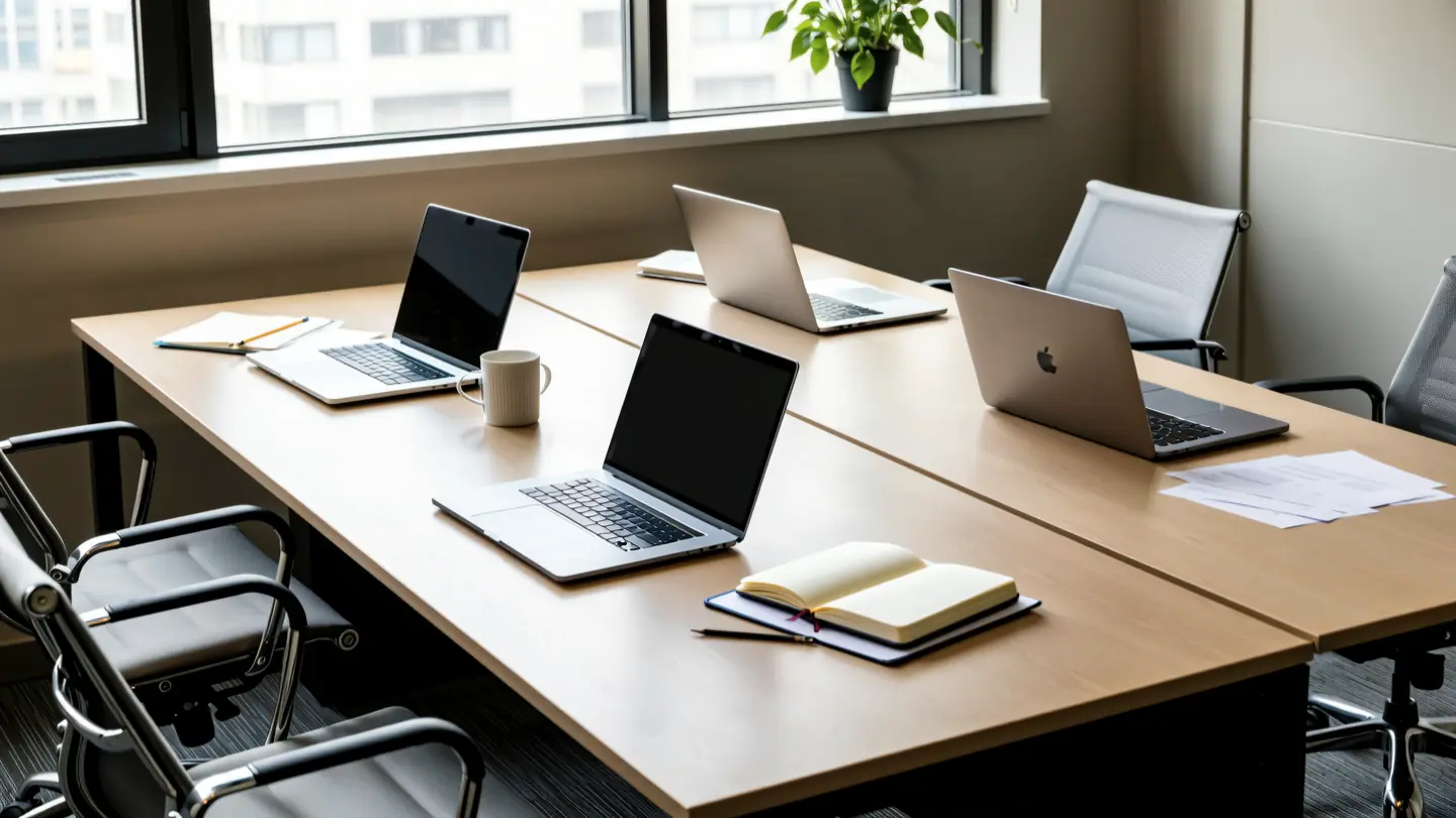 The team at work in a bright meeting room
